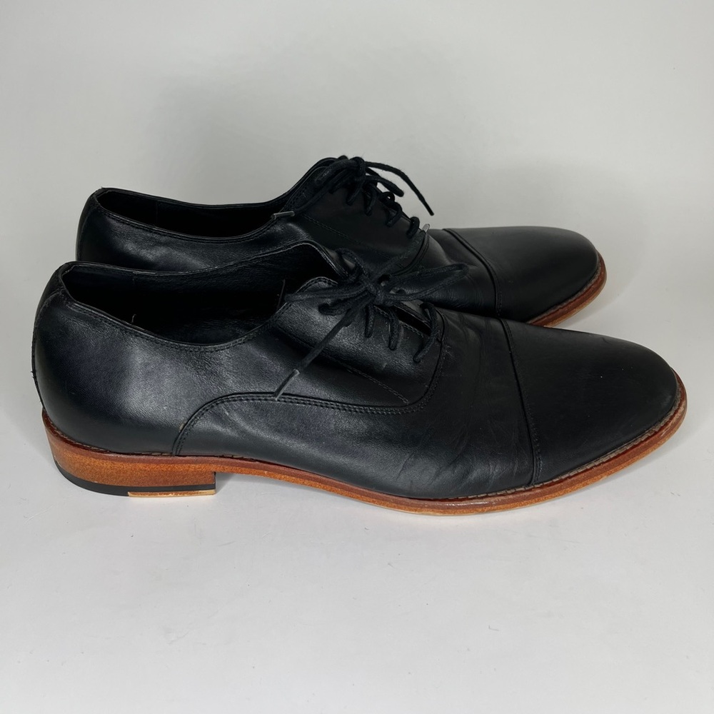 warfield and grand Oxfords Lace Up Casual Dress Shoes Men Size 9.5 Black Leather